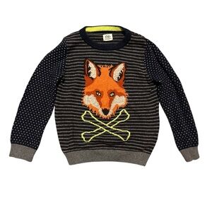 Mini Boden Fox Sweater Size‎ 5-6y Warm Wool Cotton Knit Winter Clothes
